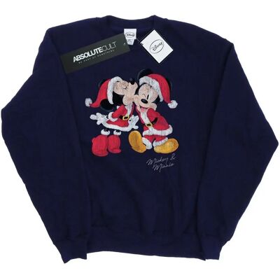 Disney Granatowa Niebieska Mickey Minnie Świąteczny Pocałunek Bluza - Bluza Disney Granatowa Niebieska Mickey Minnie Świąteczny Pocałunek Bluza - Bluza