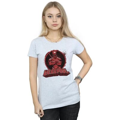 Absolute Cult Marvel Deadpool Kreuzende Arme Logo T-Shirt Sport Grey Groß Absolute Cult Marvel Deadpool Kreuzende Arme Logo T-Shirt Sport Grey Groß
