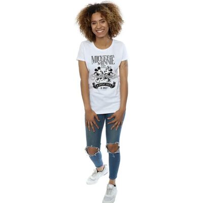 Disney Dames Mickey Minnie Katoenen T-Shirt - Wit - Slank Pasvorm Disney Dames Mickey Minnie Katoenen T-Shirt - Wit - Slank Pasvorm