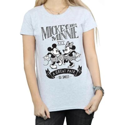 Disney Mickey Minnie katoenen T-shirt - Lichtgrijs - Slim Fit - T-Shirt Disney Mickey Minnie katoenen T-shirt - Lichtgrijs - Slim Fit - T-Shirt