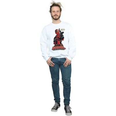 Absolute Cult Deadpool Weiß Sweatshirt - Herren Heavy Cotton Marvel Absolute Cult Deadpool Weiß Sweatshirt - Herren Heavy Cotton Marvel