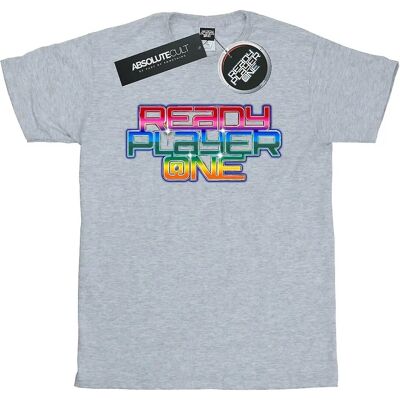 Absolute Cult Ready Player One Damen Rainbow Logo Boyfriend T-Shirt - Sport Grau Absolute Cult Ready Player One Damen Rainbow Logo Boyfriend T-Shirt - Sport Grau