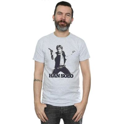 Absolute Cult Star Wars Han Solo Retro T-Shirt Sportgrau XL - T-Shirt Absolute Cult Star Wars Han Solo Retro T-Shirt Sportgrau XL - T-Shirt