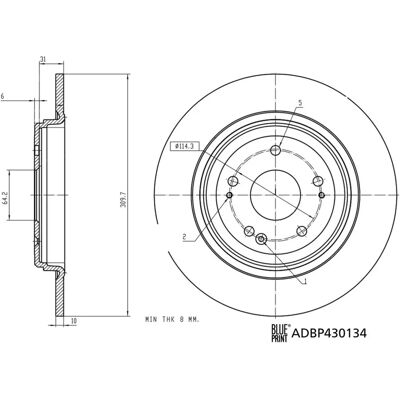 BLUE PRINT ADBP430134 Bremseplade - Bagaksel 10mm tyk BLUE PRINT ADBP430134 Bremseplade - Bagaksel 10mm tyk