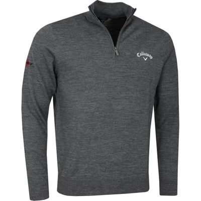 Golfowy sweter męski Callaway 2025 1/4 Zip Merino - Szary - Odzież golfowa Golfowy sweter męski Callaway 2025 1/4 Zip Merino - Szary - Odzież golfowa