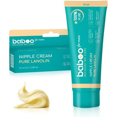Baboo Nipple Cream Pure Lanolin - Sensitive Skin - Breast Care Baboo Nipple Cream Pure Lanolin - Sensitive Skin - Breast Care