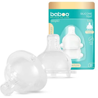 Baboo Liquid Silicone Teat Fast Flow - Unisex Baby Bottle Nipple Baboo Liquid Silicone Teat Fast Flow - Unisex Baby Bottle Nipple
