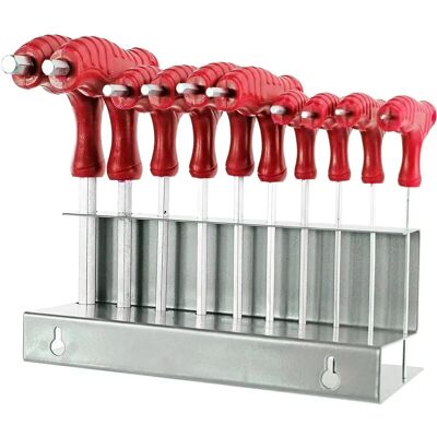 SPARES2GO - 10pc T-Handle Hex Key Set - SAE - CR-V - Toolset SPARES2GO - 10pc T-Handle Hex Key Set - SAE - CR-V - Toolset