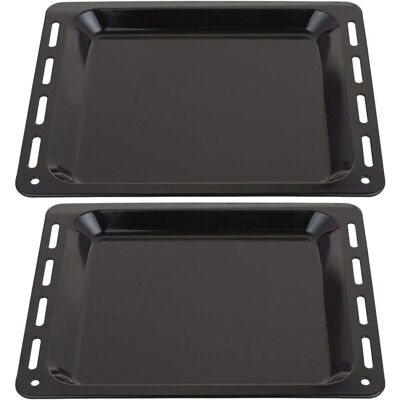 SPARES2GO - Enamelled Baking Tray - 448x360x25mm SPARES2GO - Enamelled Baking Tray - 448x360x25mm
