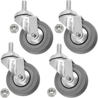 SPARES2GO - Castor Wheel Trolley 50mm M10 Threaded Swivel SPARES2GO - Castor Wheel Trolley 50mm M10 Threaded Swivel