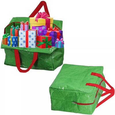 SPARES2GO - Christmas Present Display Bag - Red - Bag SPARES2GO - Christmas Present Display Bag - Red - Bag