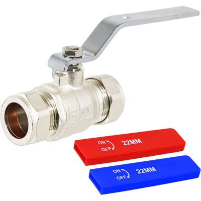 SPARES2GO - Full Bore Lever Ball Valve - 22mm - Cold - Tap Kit SPARES2GO - Full Bore Lever Ball Valve - 22mm - Cold - Tap Kit