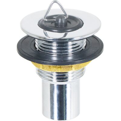 SPARES2GO - Chrome Brass - 3/4in - 20mm - Sink waste plug SPARES2GO - Chrome Brass - 3/4in - 20mm - Sink waste plug