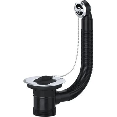 SPARES2GO - 40mm - Round - Overflow plug - Sink waste plug SPARES2GO - 40mm - Round - Overflow plug - Sink waste plug