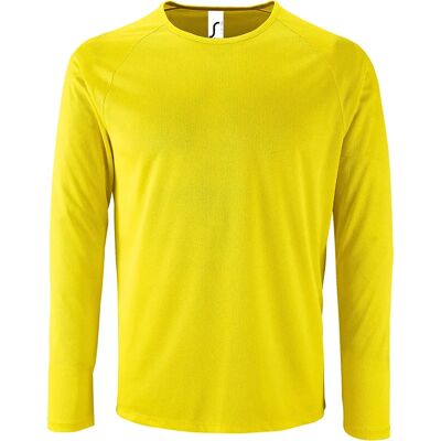 SOLS Herren Sportliches Langarm-Performance-T-Shirt - Gelb/Blau/Grün - T-Shirt SOLS Herren Sportliches Langarm-Performance-T-Shirt - Gelb/Blau/Grün - T-Shirt