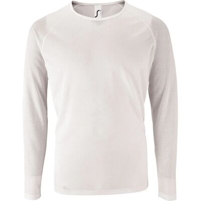 Sols Sols White Performance Long Sleeve T-Shirt - T-Shirt Sols Sols White Performance Long Sleeve T-Shirt - T-Shirt