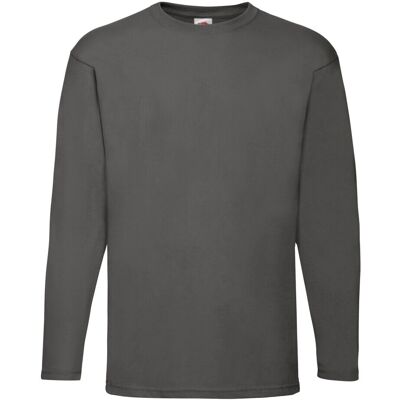 Fruit Of The Loom Light Graphite Crew Neck Long Sleeve T-Shirt - T-Shirt Fruit Of The Loom Light Graphite Crew Neck Long Sleeve T-Shirt - T-Shirt