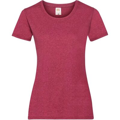 Fruit Of The Loom Ladies Lady-Fit Red Short Sleeve T-Shirt - T-Shirt Fruit Of The Loom Ladies Lady-Fit Red Short Sleeve T-Shirt - T-Shirt