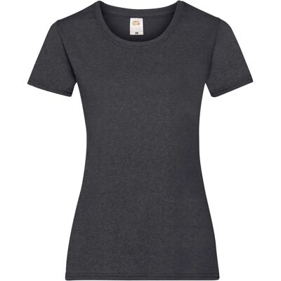 Fruit Of The Loom T-shirt à manches courtes coupe féminine - Heather foncé - Publicité Fruit Of The Loom T-shirt à manches courtes coupe féminine - Heather foncé - Publicité