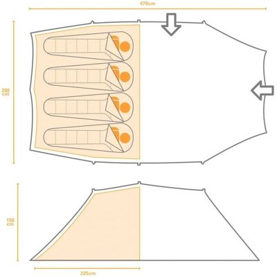 Regatta Onisex Vester 4 Persoon Tent - Groen - One Size Regatta Onisex Vester 4 Persoon Tent - Groen - One Size