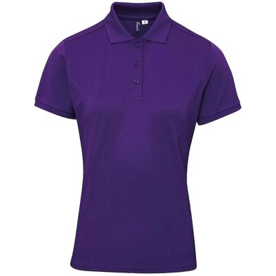 Premier Unisex Paarse Coolchecker Plus Piqu Polo - Shirt Premier Unisex Paarse Coolchecker Plus Piqu Polo - Shirt