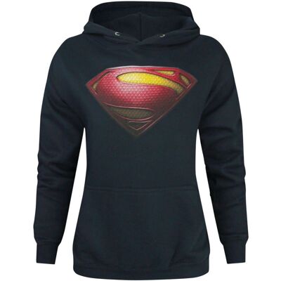 Superman Womens Man Of Steel Logo Hoodie - Hooded Sweatshirt Superman Womens Man Of Steel Logo Hoodie - Hooded Sweatshirt