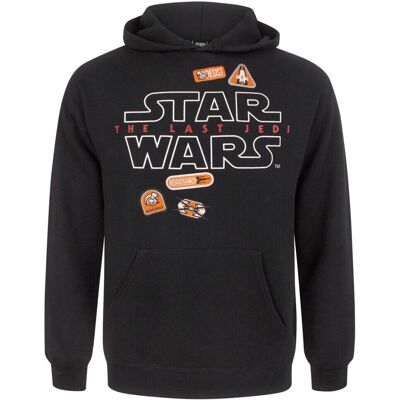 Star Wars Last Jedi Badges Hoodie - S Zwart Hoodie Star Wars Last Jedi Badges Hoodie - S Zwart Hoodie