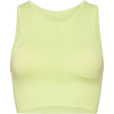 Superdry Damen Sport Core Seamless Mid Impact Sport-BH - Gelb Superdry Damen Sport Core Seamless Mid Impact Sport-BH - Gelb