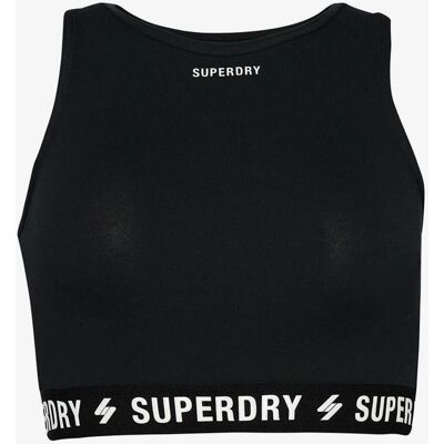 Superdry Modell Code Elastic Crop Top - Schwarz - Kurztop Superdry Modell Code Elastic Crop Top - Schwarz - Kurztop