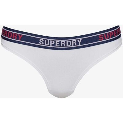 Superdry Culottes de Bikini en Coton Bio - Blanc - Taille 14 - Publicité Superdry Culottes de Bikini en Coton Bio - Blanc - Taille 14 - Publicité