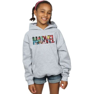 Absolute Cult Marvel Comics Ragazza Logo Personaggio Infill Felpa - Grigio Sport Absolute Cult Marvel Comics Ragazza Logo Personaggio Infill Felpa - Grigio Sport