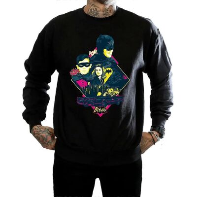 DC Comics Batman TV Series Sweatshirt - Heavy Cotton, Black, Large DC Comics Batman TV Series Sweatshirt - Heavy Cotton, Black, Large