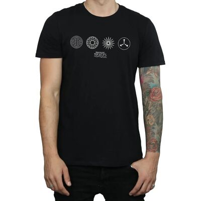 Pertemba FR - Bekleidung Fantastische Tierwesen Herren-T-Shirt mit kreisförmigen Symbolen S weiß - T-Shirt Pertemba FR - Bekleidung Fantastische Tierwesen Herren-T-Shirt mit kreisförmigen Symbolen S weiß - T-Shirt