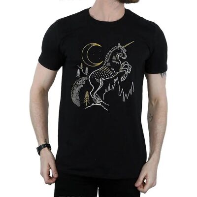 Absolute Cult Harry Potter Herren Einhorn Linie Kunst T-Shirt - Schwarz - Produktart Absolute Cult Harry Potter Herren Einhorn Linie Kunst T-Shirt - Schwarz - Produktart