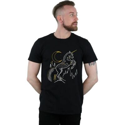 Absolute Cult Harry Potter Einhorn Linien Kunst Herren Schwarz T-Shirt Absolute Cult Harry Potter Einhorn Linien Kunst Herren Schwarz T-Shirt