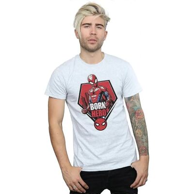 Absolute Cult Marvel Spider-Man Born Hero T-Shirt - Herren Sport Grau X-Large Absolute Cult Marvel Spider-Man Born Hero T-Shirt - Herren Sport Grau X-Large