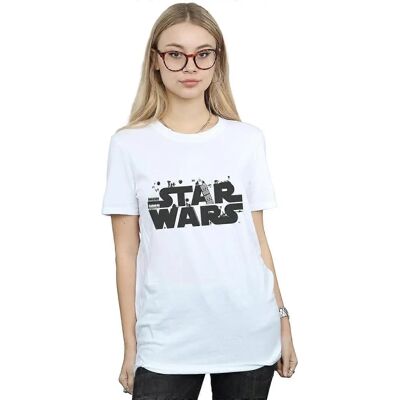Absolute Cult Star Wars Damen Weiß X-Large Logo Boyfriend T-Shirt Absolute Cult Star Wars Damen Weiß X-Large Logo Boyfriend T-Shirt