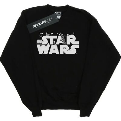 Absolute Cult Star Wars Weiß Sweatshirt - Herren Minimalistisches Logo Absolute Cult Star Wars Weiß Sweatshirt - Herren Minimalistisches Logo