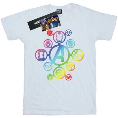 Absolute Cult Marvel White Infinity War Rainbow Icons T-Shirt Absolute Cult Marvel White Infinity War Rainbow Icons T-Shirt