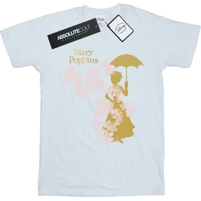 Disney Mary Poppins Blumen Silhouette Weiß T-Shirt - T-Shirt Disney Mary Poppins Blumen Silhouette Weiß T-Shirt - T-Shirt