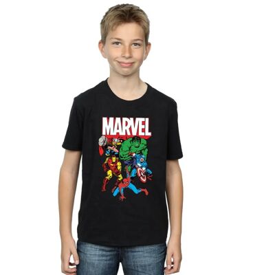 Maglietta Gruppo Eroi Marvel Bambini - Nero Maglietta Gruppo Eroi Marvel Bambini - Nero