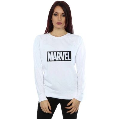 Absolute Cult Marvel Women's Logo Outline Sweatshirt - Women’s Heavy Cotton Marvel Logo Sweatshirt Absolute Cult Marvel Women's Logo Outline Sweatshirt - Women’s Heavy Cotton Marvel Logo Sweatshirt