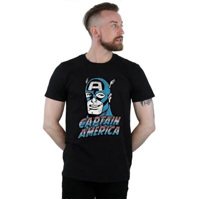 Czarna koszulka Marvel Captain America - Męska Slim Fit Czarna koszulka Marvel Captain America - Męska Slim Fit