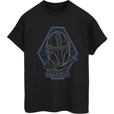 Absolute Cult Star Wars Das Mandalorian Outline Helm Diamant Boyfriend T-Shirt - T-Shirt Absolute Cult Star Wars Das Mandalorian Outline Helm Diamant Boyfriend T-Shirt - T-Shirt