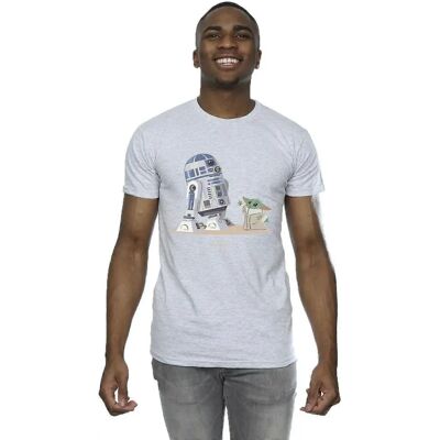 Absolute Cult Star Wars R2D2 Grogu Herren The Mandalorian Graues T-Shirt Absolute Cult Star Wars R2D2 Grogu Herren The Mandalorian Graues T-Shirt