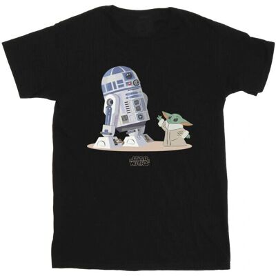Star Wars Jongens The Mandalorian R2D2 Grogu Zwart T-Shirt Star Wars Jongens The Mandalorian R2D2 Grogu Zwart T-Shirt