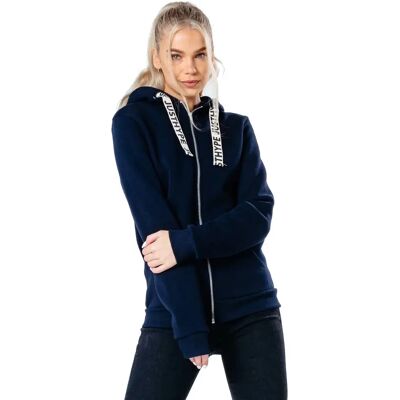 Justhype Granatowa bluza z kapturem i zamkiem - Bluzy Justhype Granatowa bluza z kapturem i zamkiem - Bluzy