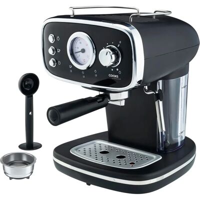 Cooks Professional Retro - Black, Brown - Espresso Coffee Machine Cooks Professional Retro - Black, Brown - Espresso Coffee Machine