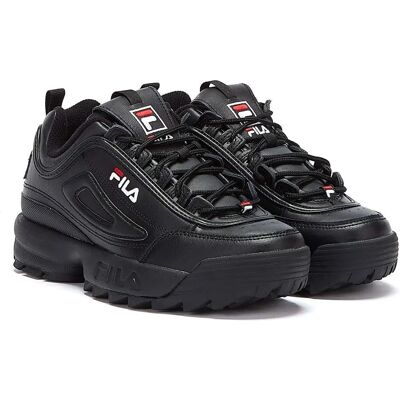 Fila Disruptor II Premium Leather Black/White/Fila Red Trainers - Trainer Fila Disruptor II Premium Leather Black/White/Fila Red Trainers - Trainer