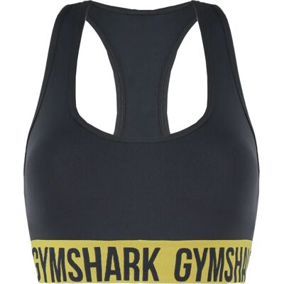 Gymshark Fit Charcoal Moroccan Yellow Womens Sports Bra - Black - Size Medium Gymshark Fit Charcoal Moroccan Yellow Womens Sports Bra - Black - Size Medium